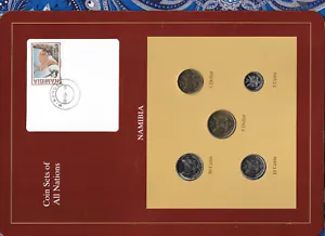 Coin Sets of All Nations Namibia w/card UNC $5,5,50 Cents 1993 $1, 10 Cents 1996 - Picture 1 of 2