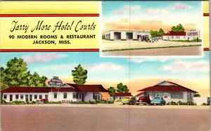 JACKSON, MISSISSIPPI - TARRY MORE HOTEL COURT - POSTAL DE LINO VINTAGE - Imagen 1 de 2