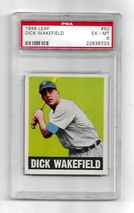 1948 LEAF BASEBALL CARD #50 DICK WAKEFIELD GRADED PSA 6 NQ MLB DETROIT TIGERS - Picture 1 of 5