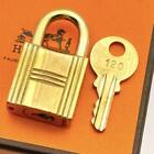 Hermes Cadena 24K Gold Plated Lock Key Charm Accessory No.120