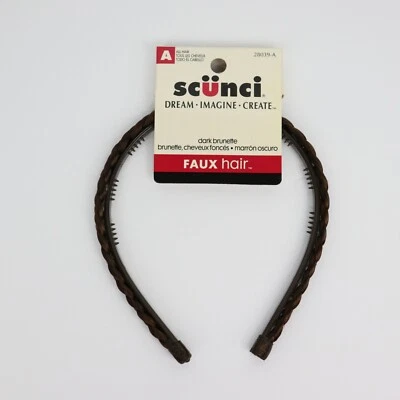Faixa de cabeça de cabelo sintético marrom Scunci - Imagem 1 de 4