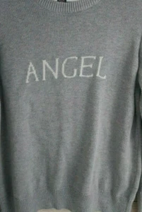 $78 New Victorias Secret Sweater ANGEL Long Sleeve Cashmere Blend Fitted Lg Gray - Picture 1 of 4