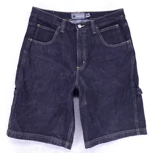 Foot Locker Jean Shorts Denim Cotton Men SZ 34 Black Carpenter VTG Baggy 90s Y2K - Picture 1 of 11