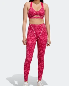 Adidas x Ivy Park Pink Monogram Bra & Tights Set Size Medium Icy Park Collection - Picture 1 of 8