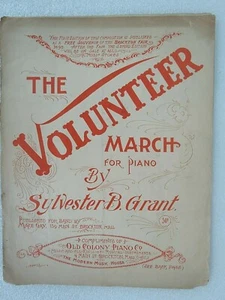 "The Volunteer March" For Piano by Sylvester B. Grant 1898 Antique Sheet Music - Imagen 1 de 4