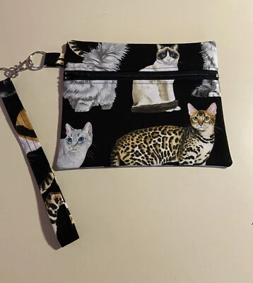 CAT LOVER Cartera Bolsa con Correa de Muñeca Desmontable / Cremallera / Lindos Regalos para Gatos Foto 1 de 4