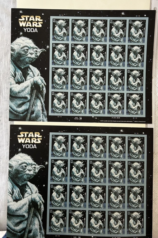4 hojas 2 Star Wars Yoda, 2 Star Wars Foto 1 de 4