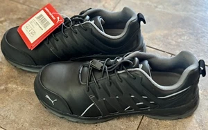 PUMA Safety Black Men’s Microfiber Velocity 2.0 Low Oxford Work Shoes 8.5 US NEW - Picture 1 of 5