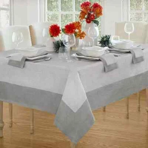 Villeroy & Boch 268389 New Wave Tablecloth White/Silver 70X96 in - Picture 1 of 4