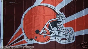NEW 3x5 ft CLEVELAND BROWNS HELMET HIGH QUALITY BANNER FLAG LICENSED - Picture 1 of 5