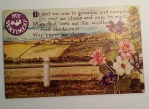 MY SENTIMENT Postcard 1912 Postmark 1 Cent Stamp - Picture 1 of 7