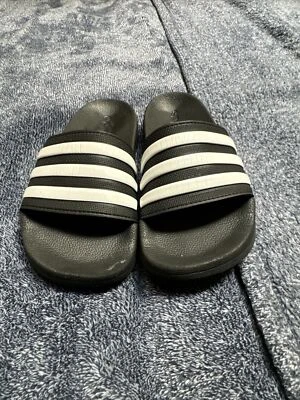 Adidas Adilette Shower Slide Sandals Kids Boys Black kids size 1 - Image 1 of 4