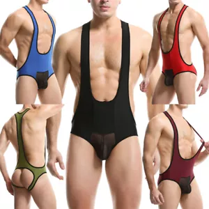 Mono body de una sola pieza con correa deportiva sin espalda de leotardo bolsa transparente para hombre - Imagen 1 de 59