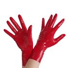 Red Latex Short Gloves Five-finger Seamless High Elastic Fetish Cosplay