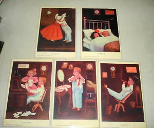 5 1906 Kathleen Mathew DAY IN A BOY'S LIFE UDB Postcard Lot - Humor Children - Picture 1 of 2