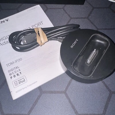Adaptador de puerto de medios digitales Sony modelo TDM-iP20 Apple iPod estación de base de carga Foto 1 de 3