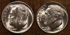 1946 P & 1947 P Ch Bu Roosevelt Dimes Blazing White Luster!