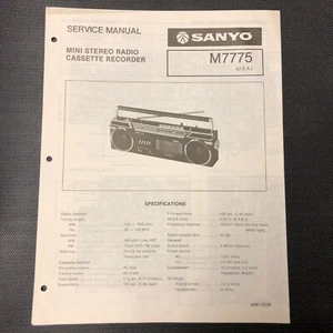 Sanyo m7775 m-7775 service manual original repair book radio stereo tape radio - Picture 1 of 2