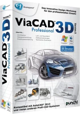 Punch! Software ViaCAD 3D 9 Professional Vollversion Box (+DVD) PC/MAC (NEU/OVP) - Bild 1 von 4