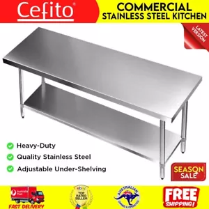 Commercial 430 Stainless Steel Kitchen Work Bench Table Catering Food Workbench - Picture 1 of 7