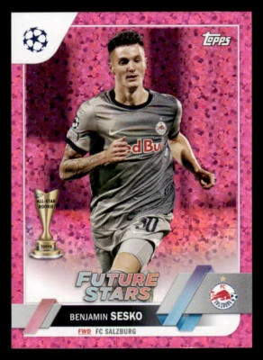 2022-23 Topps UEFA Club Competitions Pink Sparkle #177 Benjamin Sesko FS - Image 1 of 2