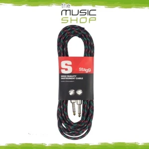 Stagg 20ft Vintage Tweed Black Instrument/Guitar Cable - SGC6VT BK - Picture 1 of 8