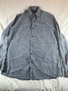 MARK ANTHONY BUTTON DOWN SLIM FIT MENS LONG SLEEVE BLUE DRESS SHIRT SIZE LARGE - Picture 1 of 7