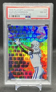 1996 Playoff Illusions Marvin Harrison Spectralusion Elite RC PSA 8 NM/Mint - Picture 1 of 5