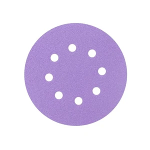 5 Inch 8 Hole Sanding Discs Purple Sanding Disc 220 Grit Ceramic Sanding Disc... - Picture 1 of 6