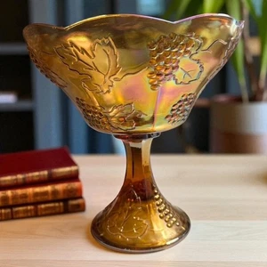 Indiana Carnival Glas Ringelblume Traubenmuster Kompott Vintage - Bild 1 von 3