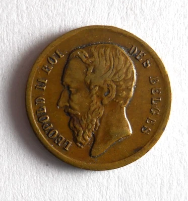 1860ca BÉLGICA LEOPOLD JETON - Moneda rara de alto valor - Lote #D1 Foto 1 de 2