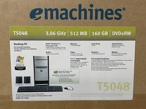 VTG eMachines T5048 Intel P4 Processor 524 3.06Ghz 512Mb 160gb Desktop PC NEW - Picture 1 of 5