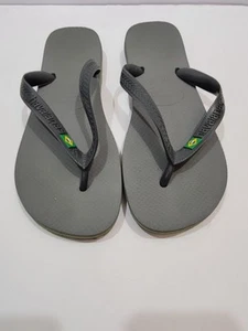 Havaianas Women Preowned Flip Flops Sandals Slippers Color Steel Gray Size 7/8 - Picture 1 of 7