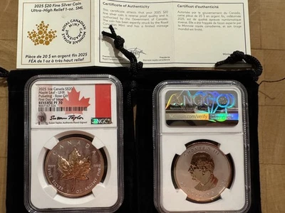 2025 $20 Canada MapleLeaf UHR Pulsating Rose Gilt Rev PF70 NGC FDOI SusanTaylor - Image 1 of 4