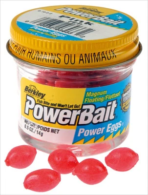 Cebos de pesca de plástico blando de agua dulce Berkley PowerBait Power Eggs rosa 05 oz Foto 1 de 4