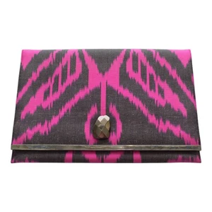 Grace Clutch Tasche Handtasche grau fuchsia abstraktes Muster - Bild 1 von 3