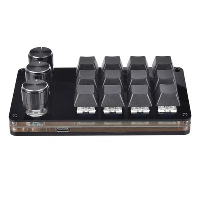 12 Keys USB Mini Keypad Programming Macro Pad with 3 Knobs Macro Mechanical - Bild 1 von 4