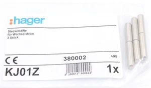 3 Stück Hager Steckerstift 40mm für Zählersteckklemme 63A KJ01Z 38002 - Picture 1 of 2