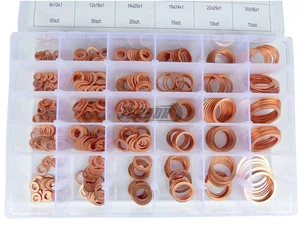 570 Kupferringe Dichtring Ringe Sortiment Set Kupfer Dichtungen Ölablaßschrauben - Bild 1 von 2