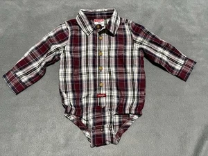 Wrangler Plaid Western One Piece Long Sleeve Button/snaps Red/white 18 Month - Picture 1 of 5