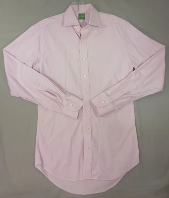 Sid Mashburn 衬衫男式 14.5 33 粉色礼服纽扣经典手工洪都拉斯 — 第 1/4 张图片