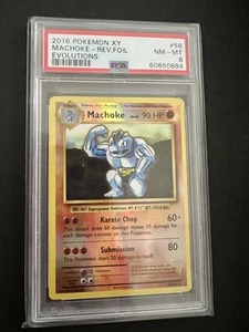 Pokemon XY Evoluzioni 2016 Reverse Foil Machoke 58/108 PSA 8 Holo - Foto 1 di 2