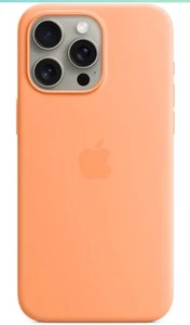 Coque silicone Apple iPhone 15 Pro Max avec MagSafe - Orange Sorbet - Photo 1 sur 8