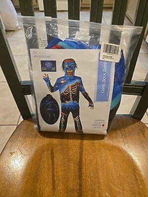 Disfraz de zombi de cómic que brilla en la oscuridad para niños talla mediana 8/10 nuevo en paquete Foto 1 de 4