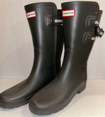 EUC новый HUNTER классический дождя ботинки средний серый читать размер 7 лямки ремни читать - Изображение 1 из 4