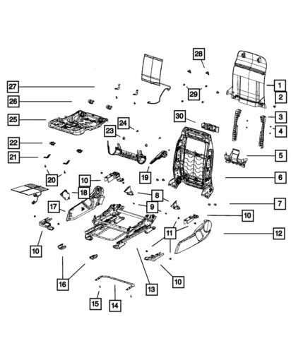Protetor de assento interno lateral motorista Dodge Caliber original Mopar 2011-2012 1RX34BD3AA - Imagem 1 de 1