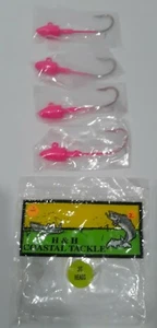H&H Coastal Tackle 2oz Jig Heads 4 Total - NEW HiVIS Neon Pink Big Game Strongš„ - Picture 1 of 8