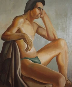 Vintage großes europäisches Ölgemälde Portrait - Bild 1 von 18