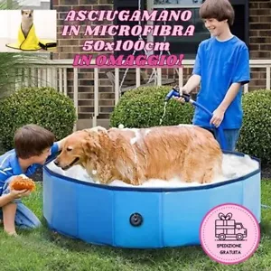 Piscina Pieghevole per Cani Robusta Facile da Svuotare Pulire e Riporla Giardino - Foto 1 di 14
