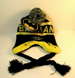 Batman Boys Knit Hat & Gloves Set Youth Black Yellow Size 4-7 NWT - Picture 1 of 3
